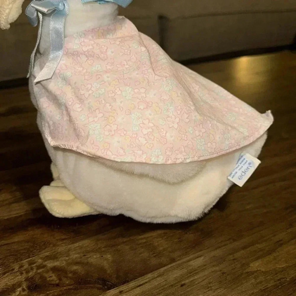 VINTAGE Eden Beatrix Potter Jemima Puddle Duck Plush Stuffed Animal White/Blue - Picture 5 of 16